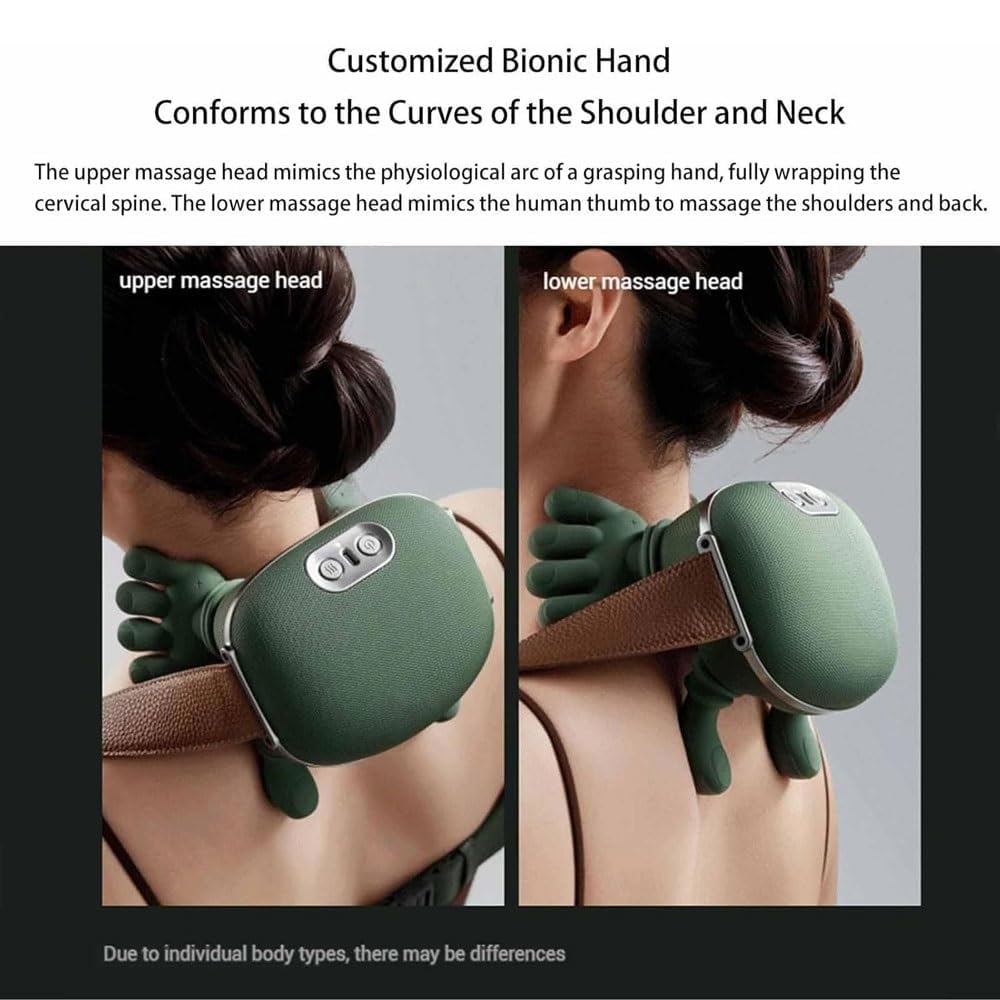 Bionic Heated Neck & Back Massager | Wireless 4D Shiatsu Deep Tissue Massage Pillow with Heat Therapy