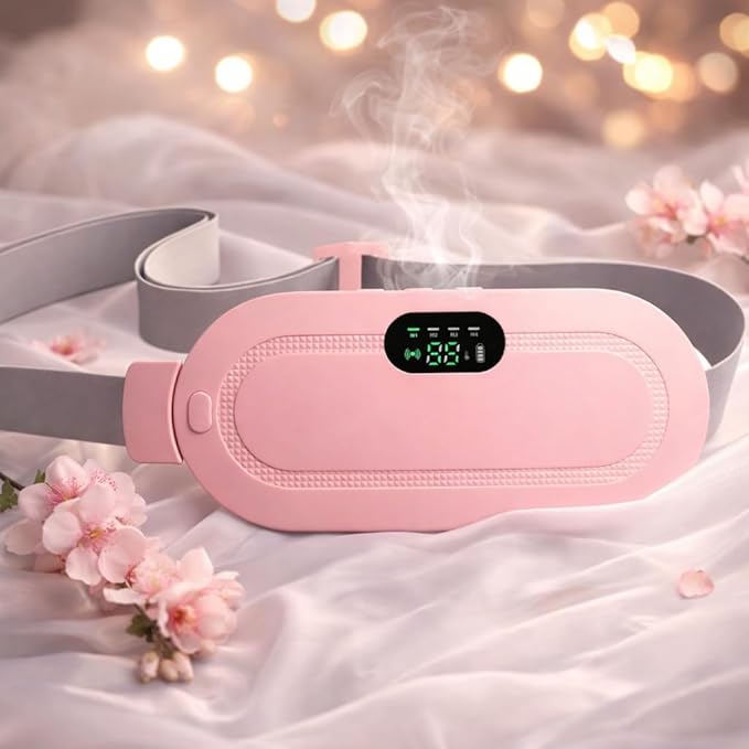 Period Pain Relief Heating Belt | Cordless, Rechargeable | 3 Heat + 4 Massage Modes