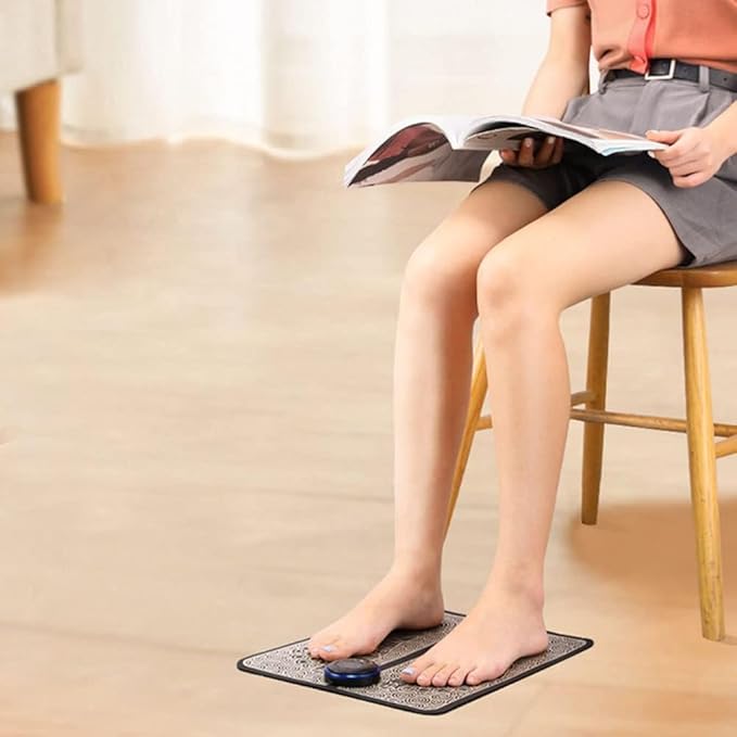 Electric EMS Massage Mat – 8 Mode & 16 Level Vibration Wireless Folding Muscle Stimulator for Feet, Legs & Full Body Pain Relief