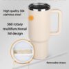 900ml Stainless Steel Insulated Tumbler with Handle & Straw | Double Wall Vacuum Travel Mug | Keeps Drinks Cold 17H & Hot 12H | Sky Blue