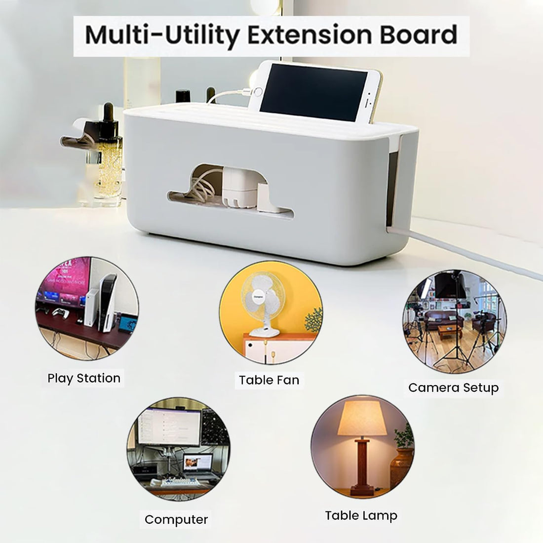 Cable Organizer Box with Mobile Stand
