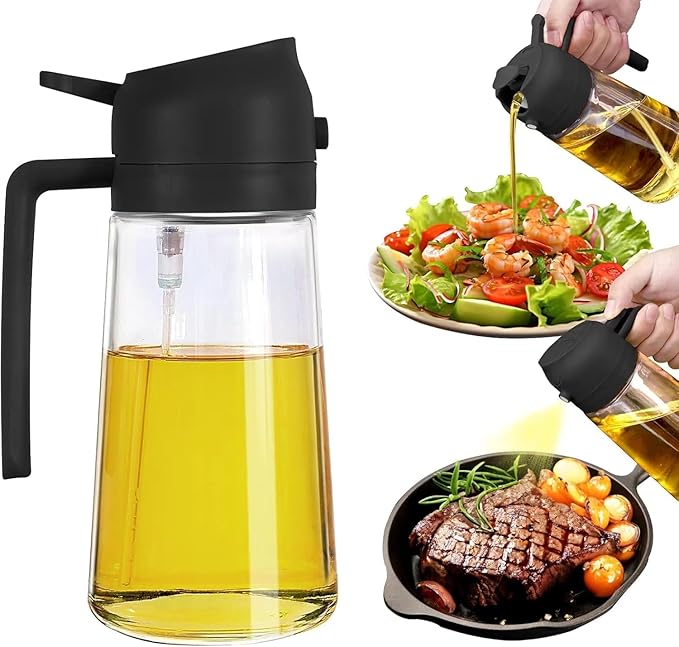 Premium Glass Oil Sprayer Bottle – Fine Mist Cooking Oil Dispenser (470ml)