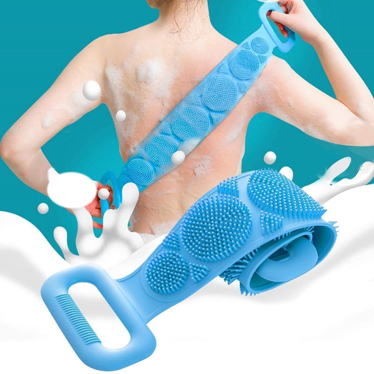 Body Scrubber Belt | Double-Sided Exfoliating Back Scrubber with Handles