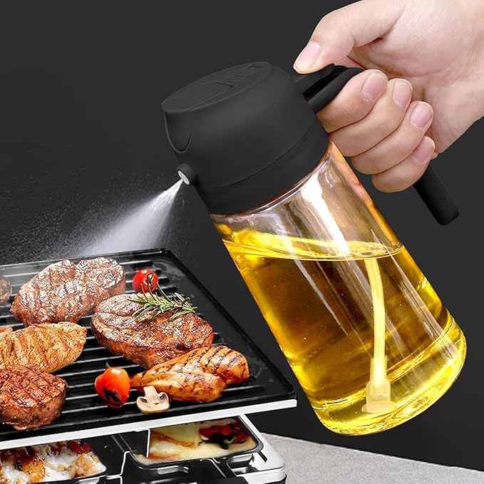 Premium Glass Oil Sprayer Bottle – Fine Mist Cooking Oil Dispenser (470ml)