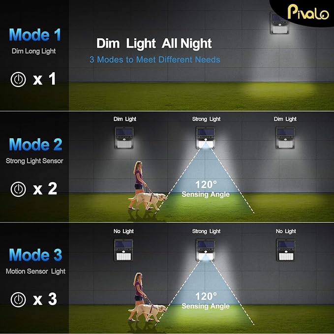 Solar Powered Waterproof Outdoor Wall Light with Motion Sensor | Auto Dusk to Dawn LED Lantern (Warm Yellow)