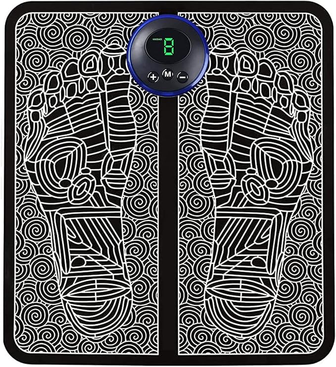 Electric EMS Massage Mat – 8 Mode & 16 Level Vibration Wireless Folding Muscle Stimulator for Feet, Legs & Full Body Pain Relief