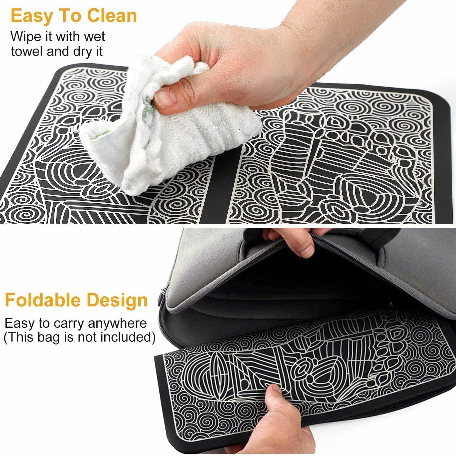 Electric EMS Massage Mat – 8 Mode & 16 Level Vibration Wireless Folding Muscle Stimulator for Feet, Legs & Full Body Pain Relief