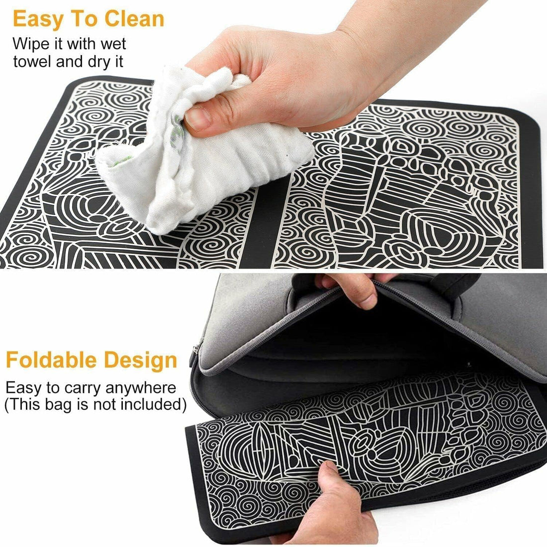 Electric EMS Massage Mat – 8 Mode & 16 Level Vibration Wireless Folding Muscle Stimulator for Feet, Legs & Full Body Pain Relief