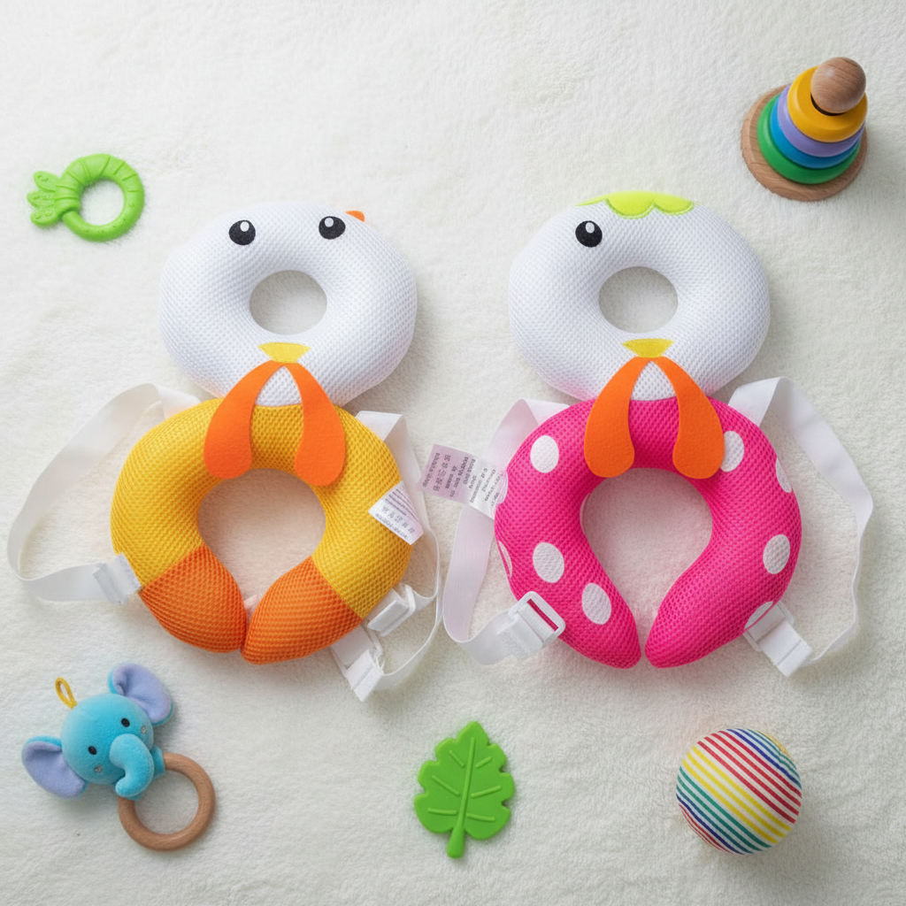 Both Baby Head Protection Pillow Designs Flat Lay