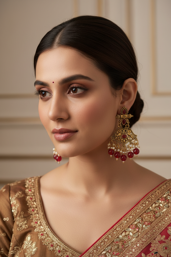 Antique Gold Earrings - Lifestyle Shot
